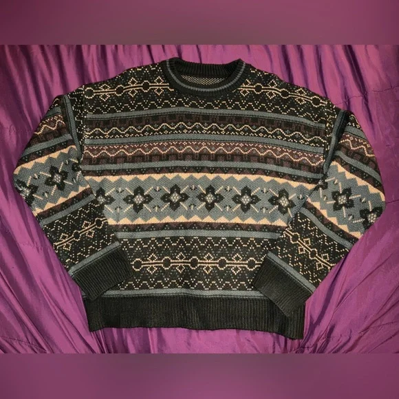 ROMWE Sweaters Shein Romwe Womens Geometic Print Grandpa